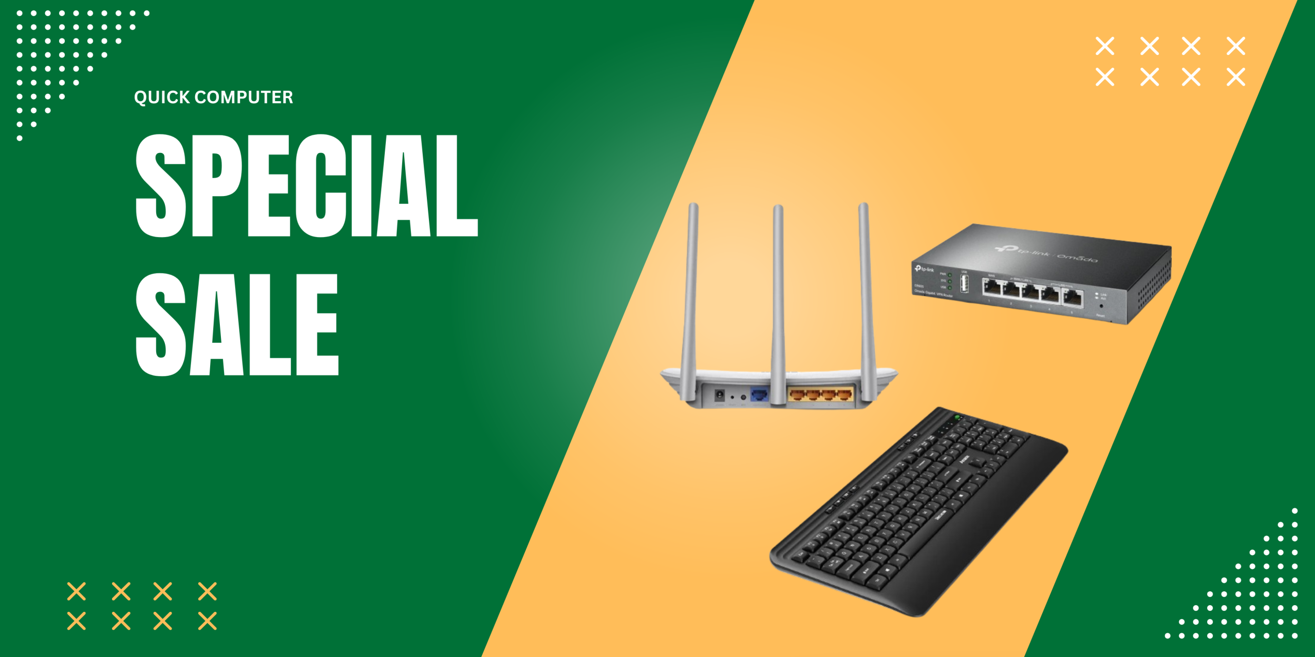 Green and Yellow Simple Clean Shoes Sale Banner